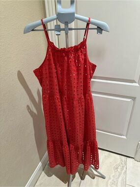 Women’s ' Red Eyelet Spaghetti-Strap Dress